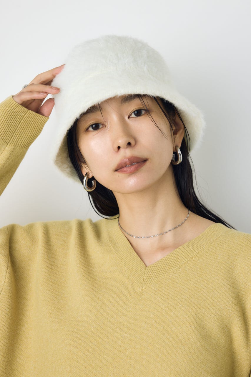 シャギーバケットハット WHT FREE