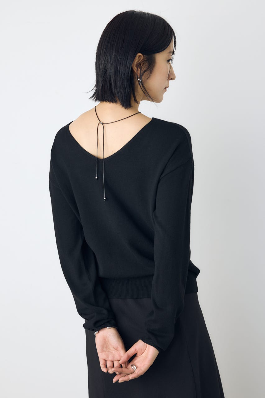 【AW先行アイテム】格上げ２WAYネックニット BLK S