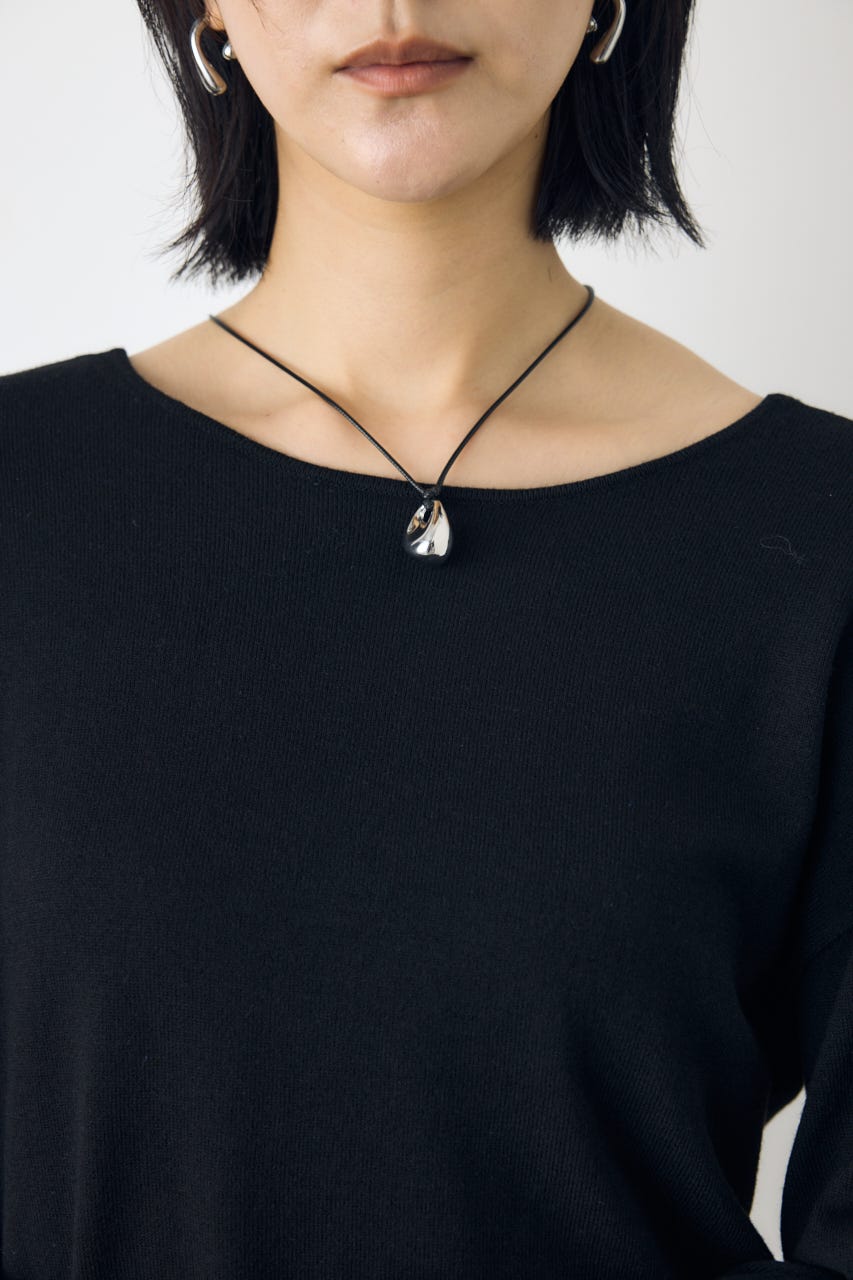 【AW先行アイテム】格上げ２WAYネックニット BLK S