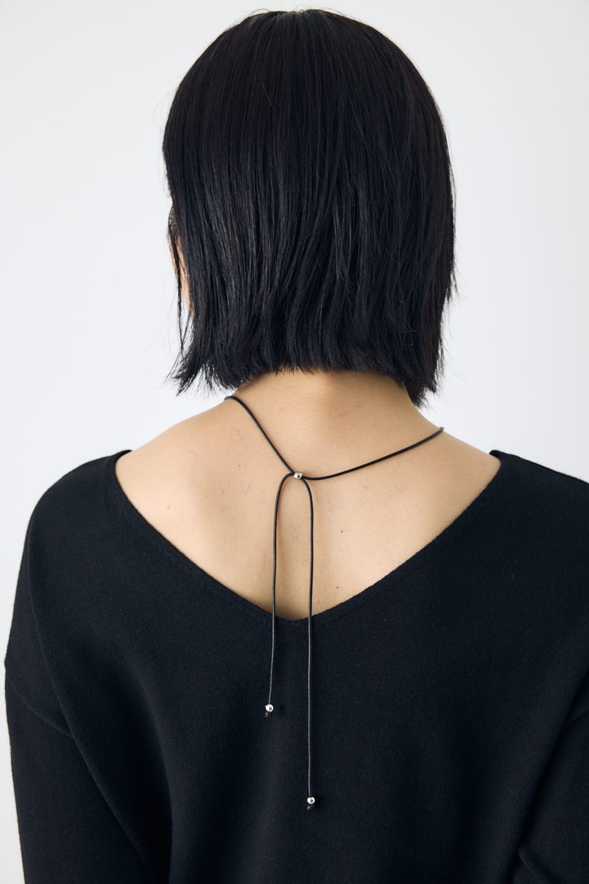 【AW先行アイテム】格上げ２WAYネックニット BLK S
