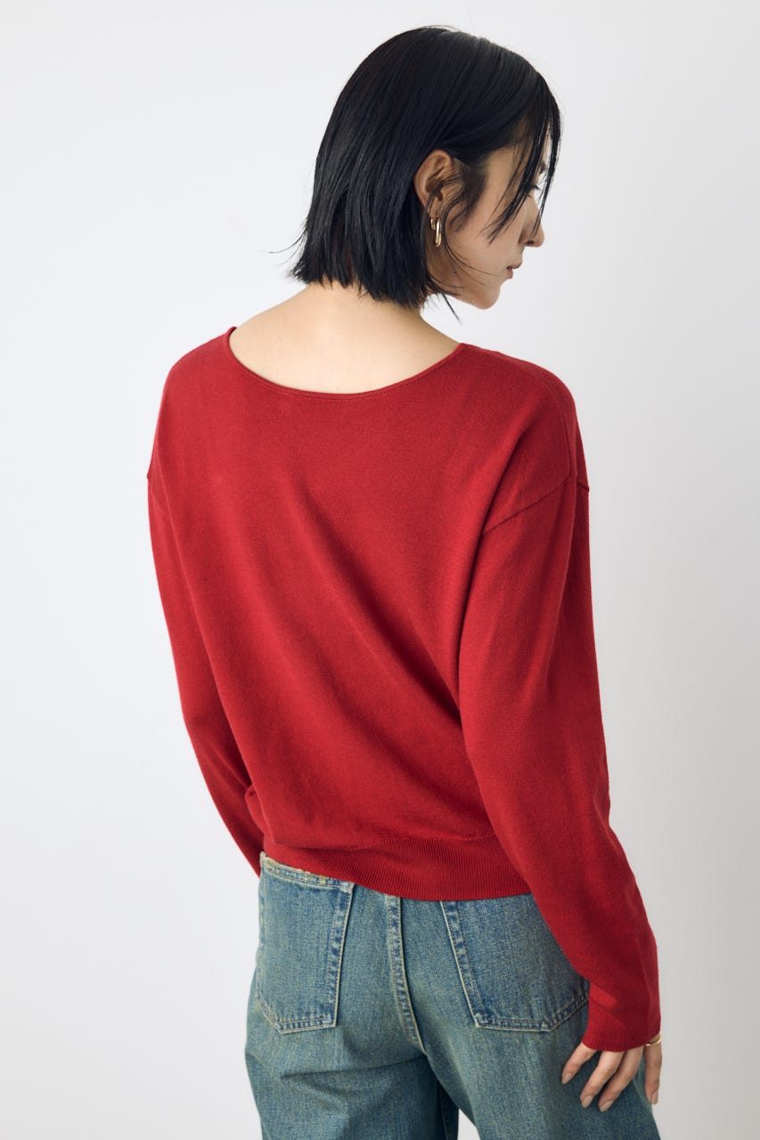 【AW先行アイテム】格上げ２WAYネックニット RED S