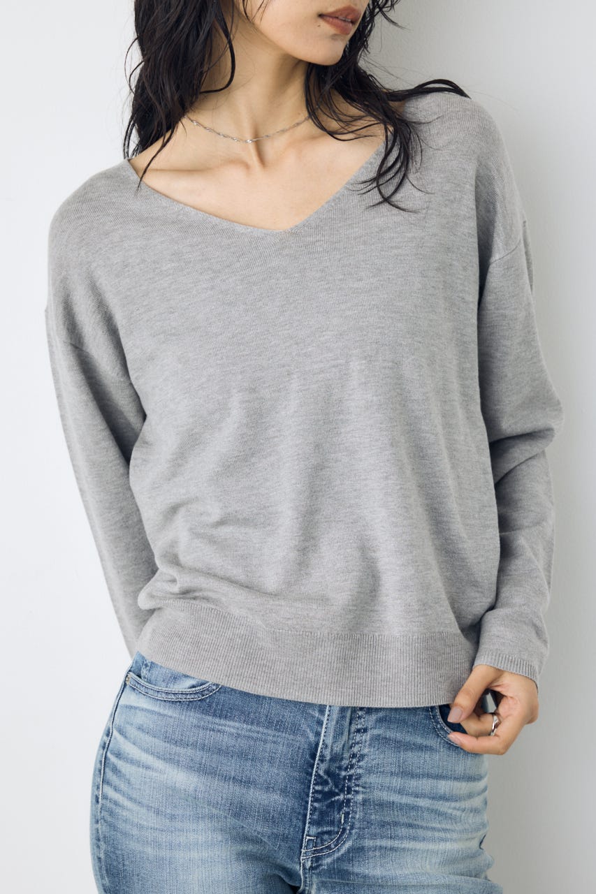【AW先行アイテム】格上げ２WAYネックニット T.GRY M