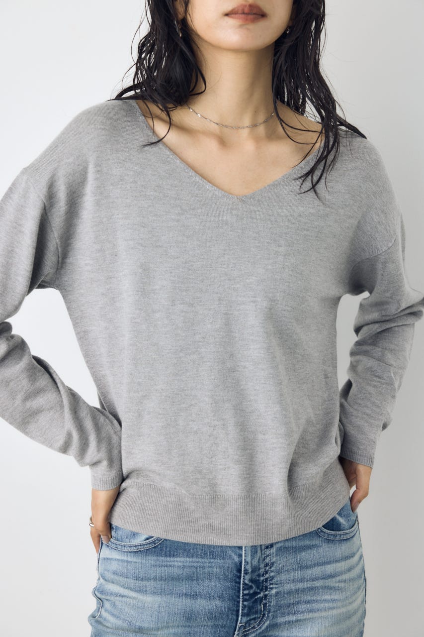 【AW先行アイテム】格上げ２WAYネックニット T.GRY M