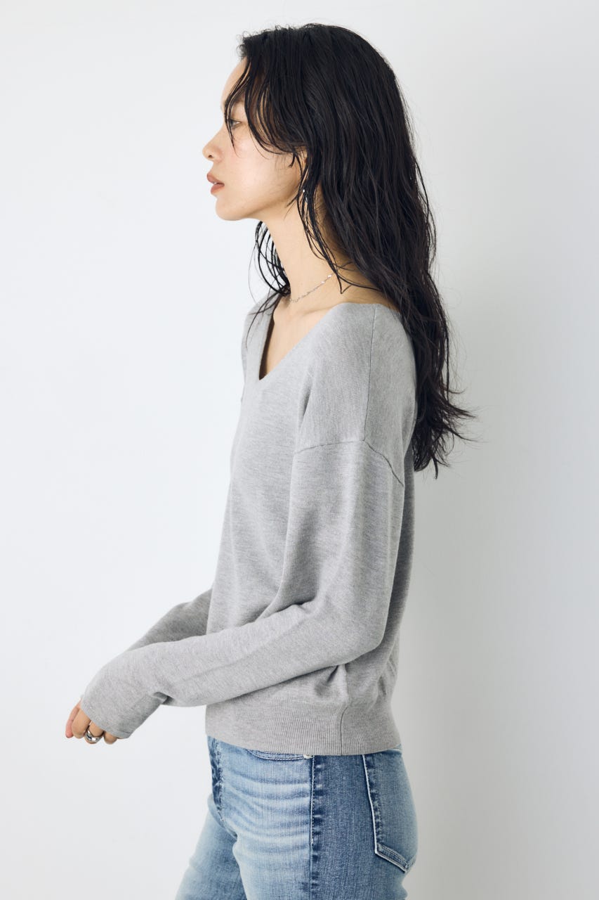 【AW先行アイテム】格上げ２WAYネックニット T.GRY M