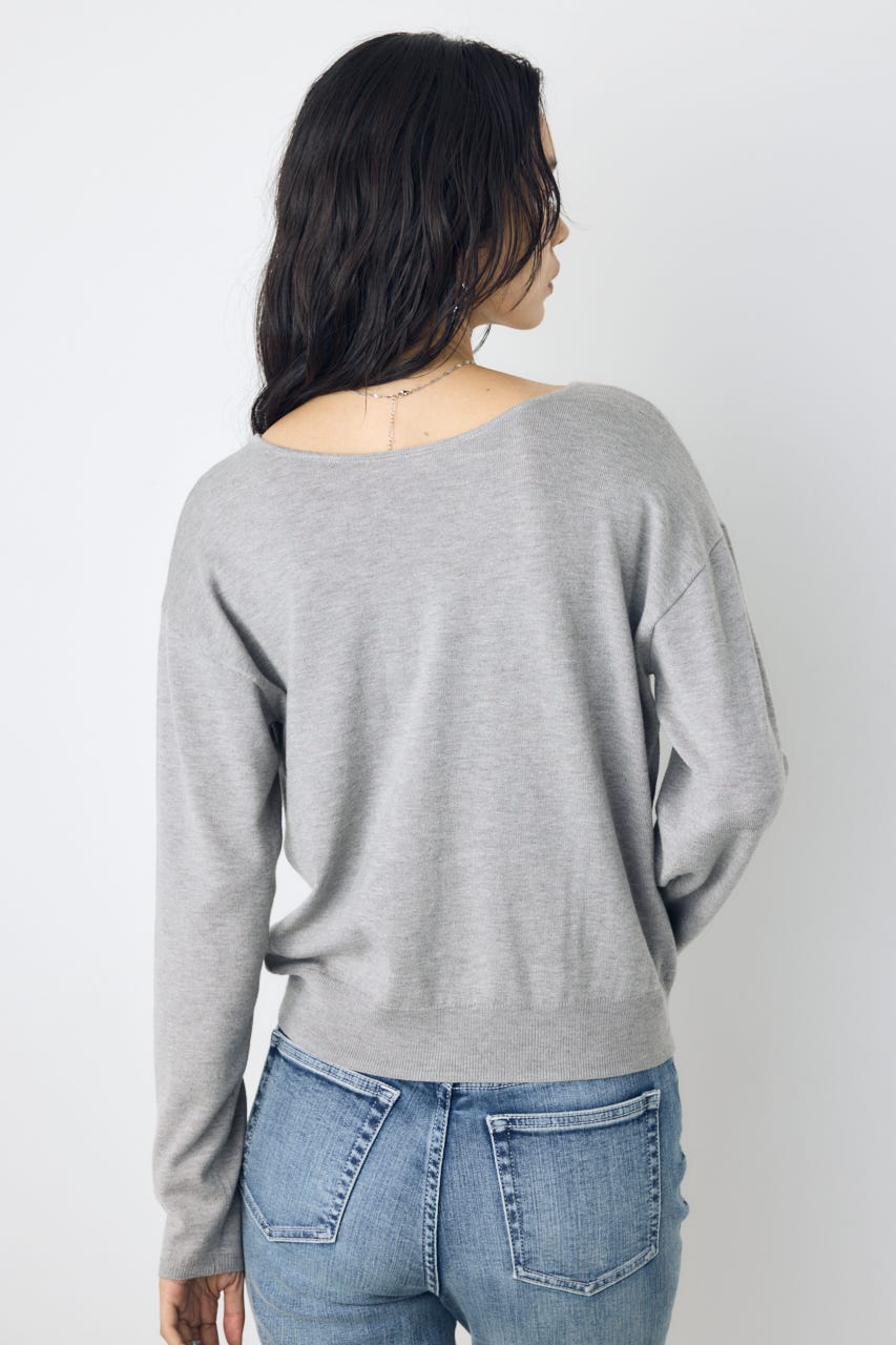 【AW先行アイテム】格上げ２WAYネックニット T.GRY M