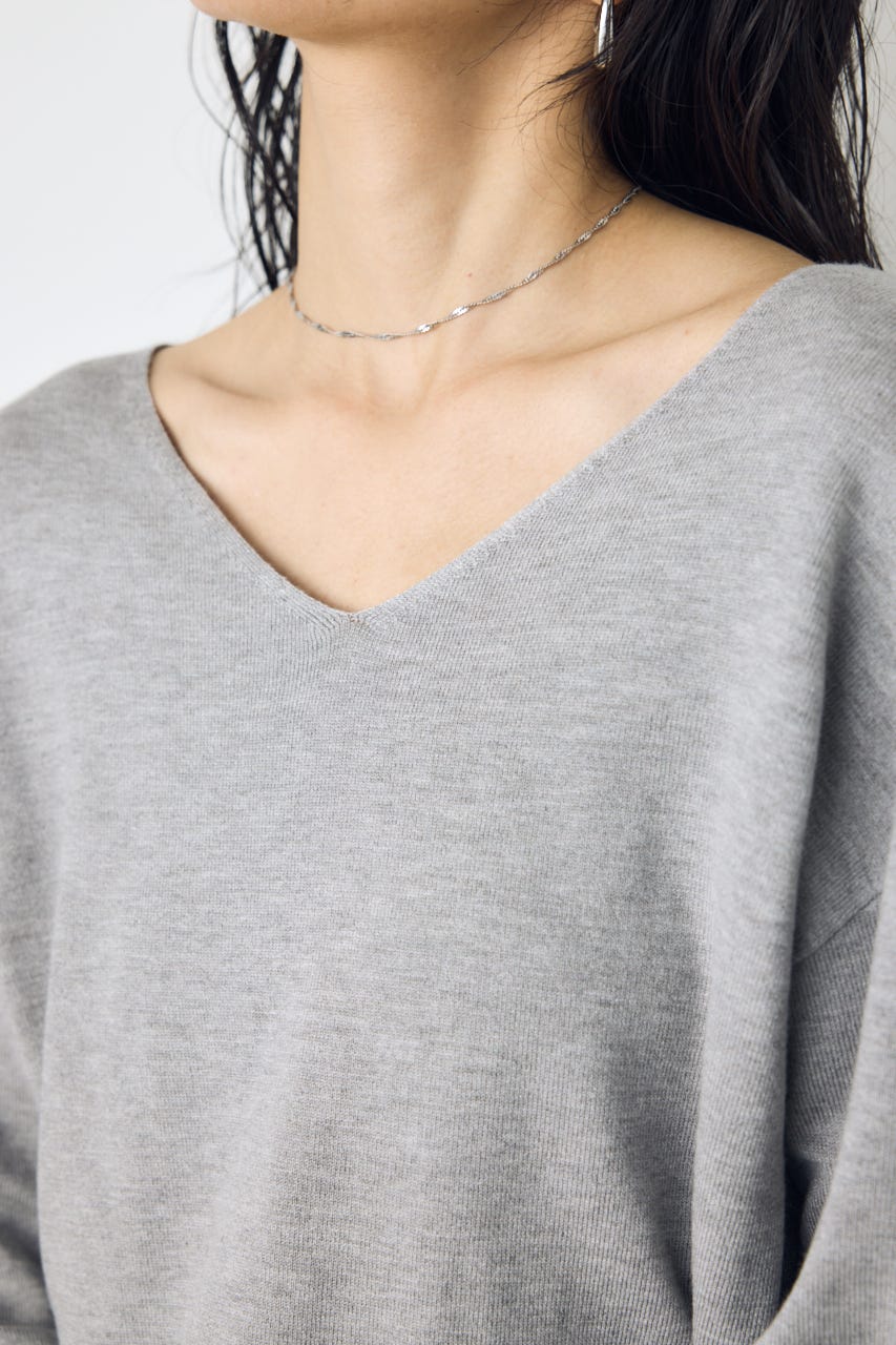 【AW先行アイテム】格上げ２WAYネックニット T.GRY M
