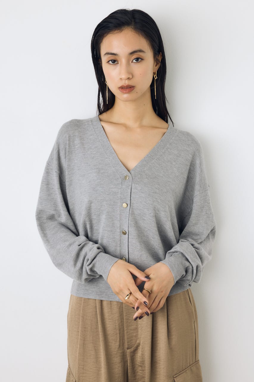【AW先行アイテム】格上げVネックニットカーディガン T.GRY FREE