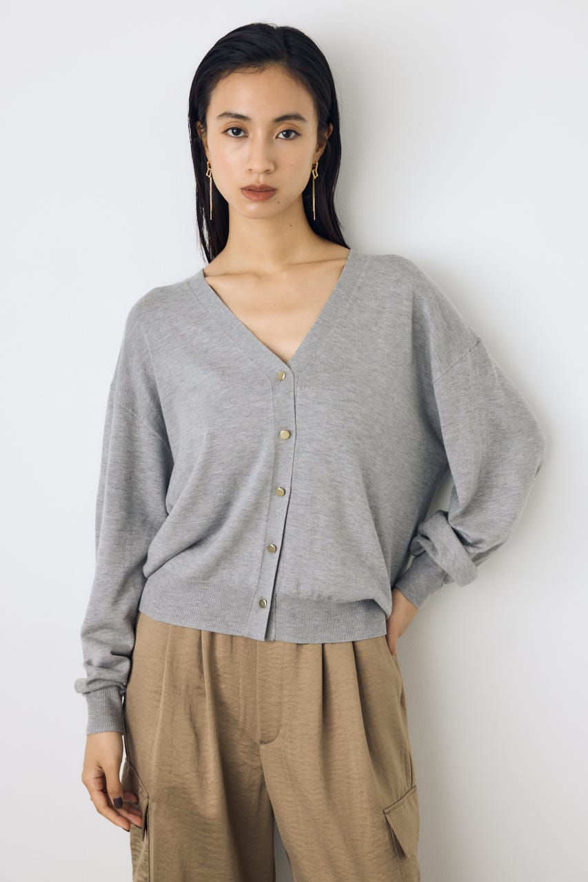 【AW先行アイテム】格上げVネックニットカーディガン T.GRY FREE