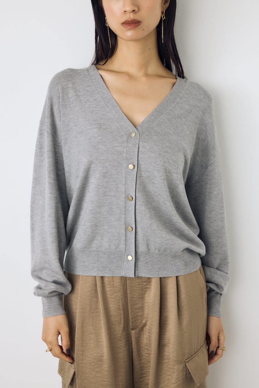 【AW先行アイテム】格上げVネックニットカーディガン T.GRY FREE