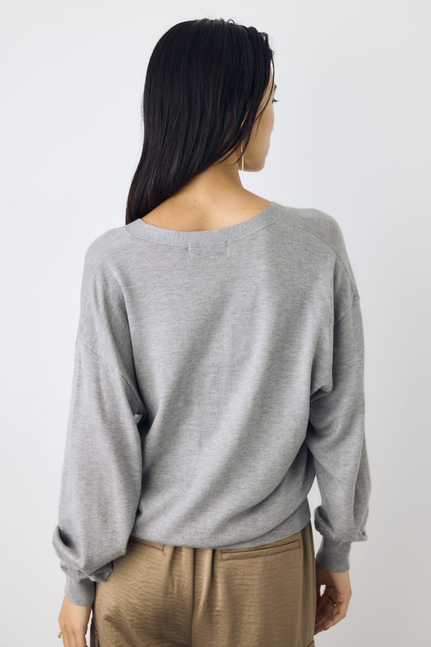 【AW先行アイテム】格上げVネックニットカーディガン T.GRY FREE