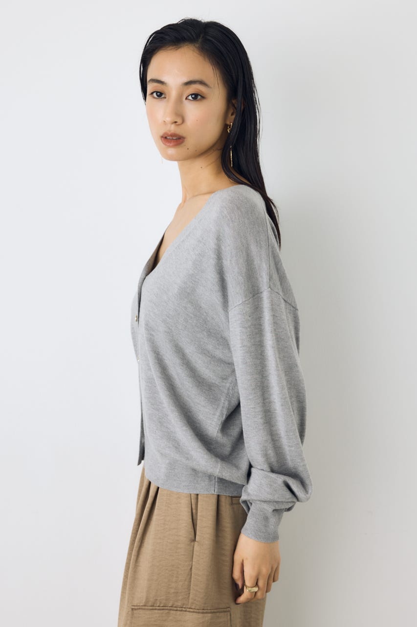 【AW先行アイテム】格上げVネックニットカーディガン T.GRY FREE