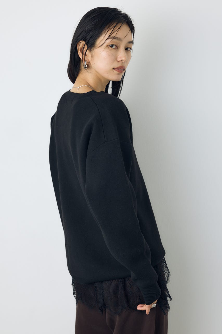 【AW先行アイテム】【着丈バリエ】格上げVネックニット BLK S