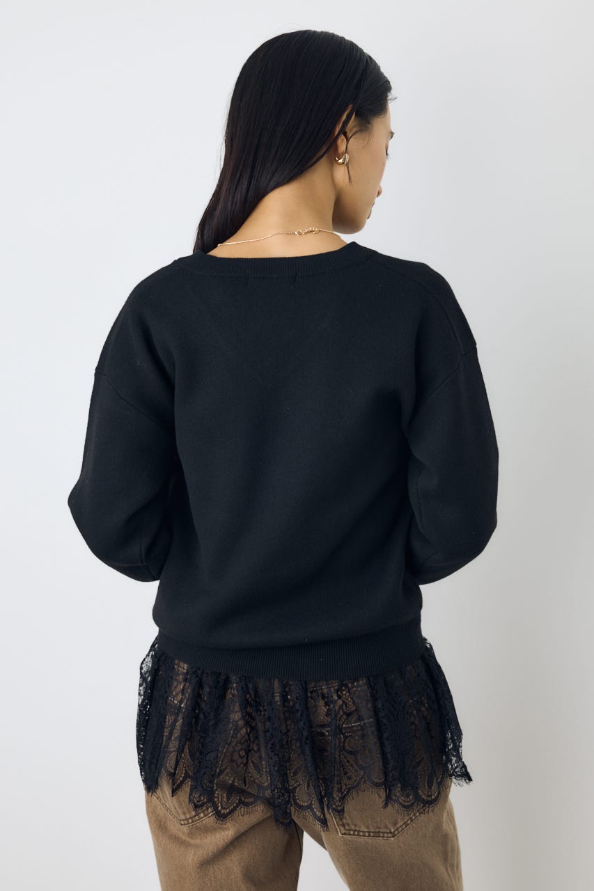 【AW先行アイテム】【着丈バリエ】格上げVネックニット BLK S