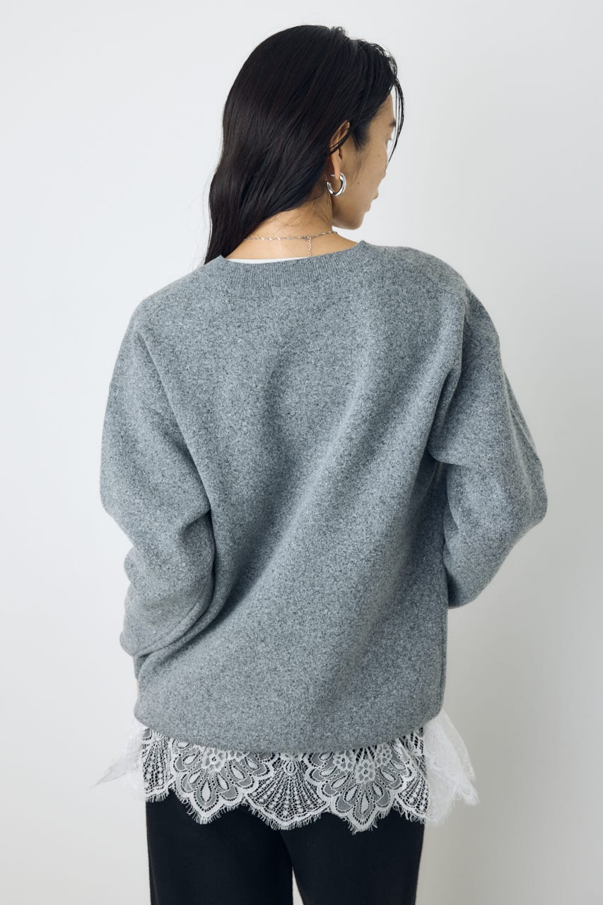 【AW先行アイテム】【着丈バリエ】格上げVネックニット T.GRY M