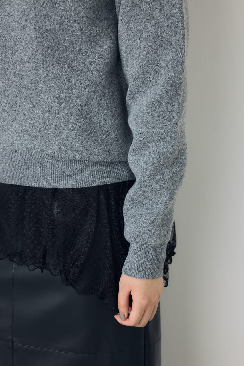 【AW先行アイテム】【着丈バリエ】格上げVネックニット T.GRY M