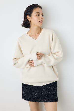 【AW先行アイテム】【着丈バリエ】格上げVネックニット