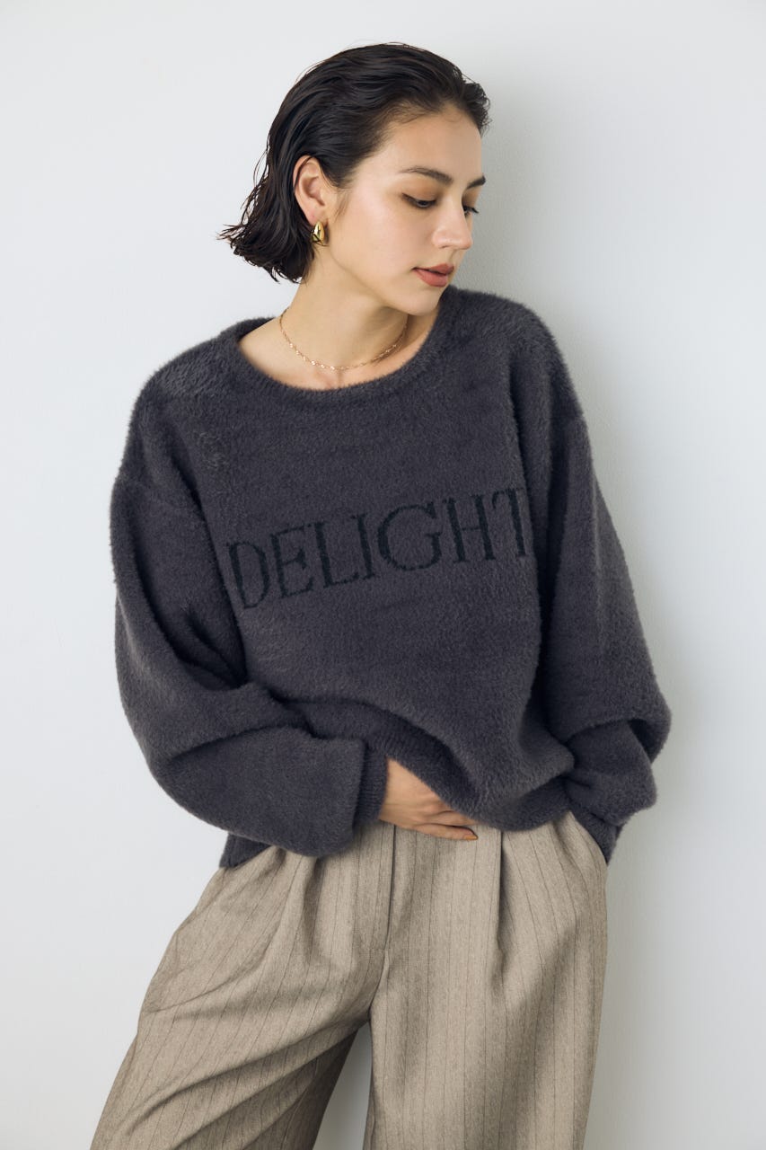 シャギーアソートロゴニット GRY FREE