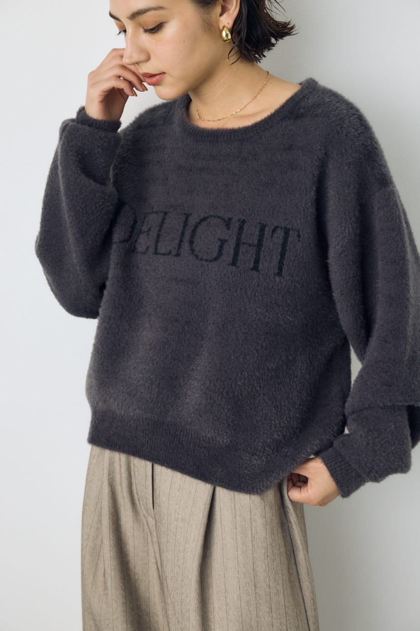 シャギーアソートロゴニット GRY FREE