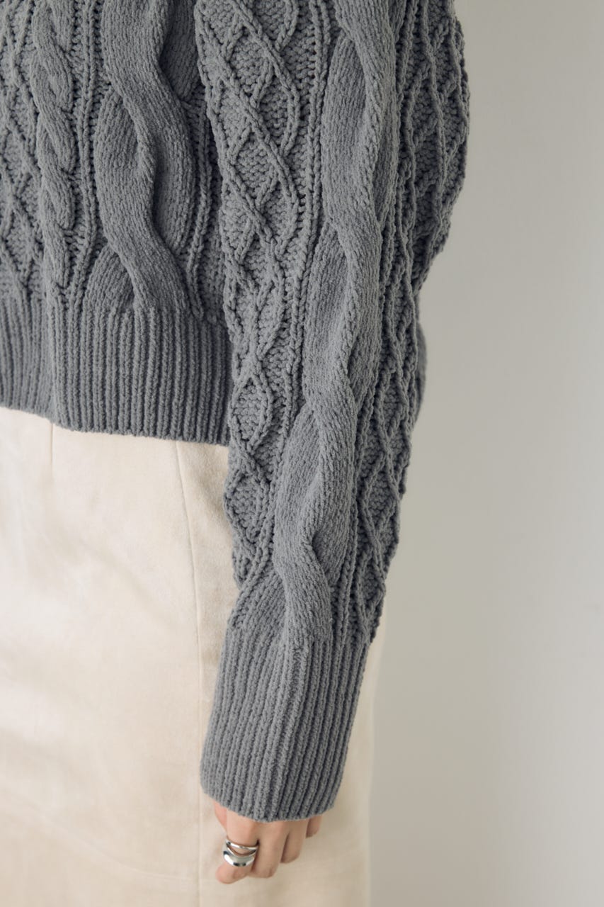 【AW先行アイテム】【ぬくもち】着丈バリエVネックニット C.GRY S