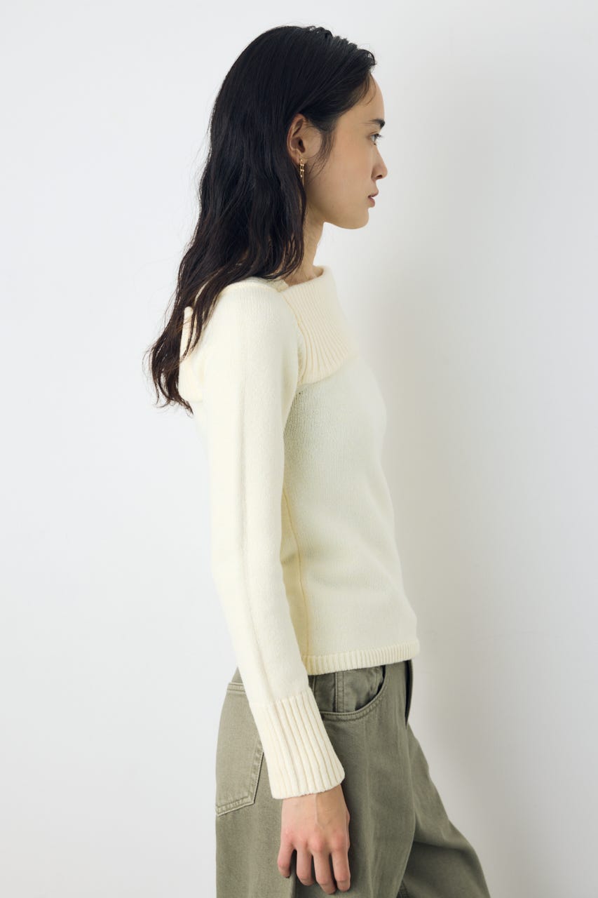 アシンメトリーネックニットトップス IVOY S