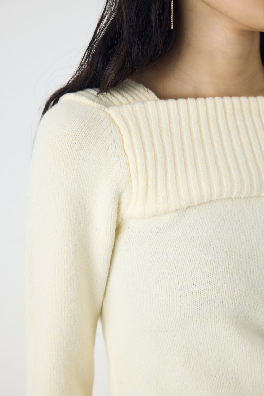 アシンメトリーネックニットトップス IVOY S