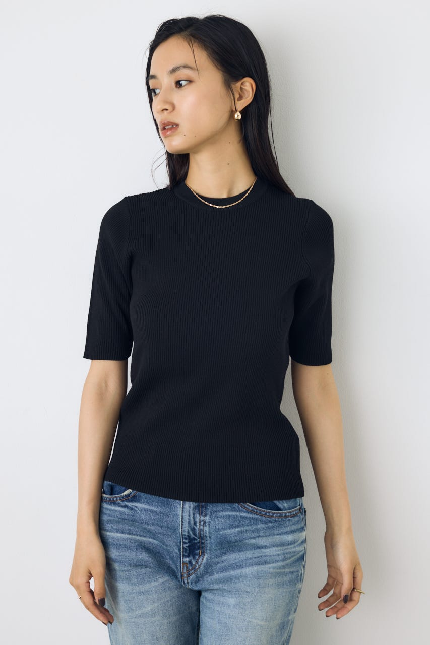 トップス XS AZUL BY MOUSSY | ハーフスリーブクルーネックニットトップス (Tシャツ