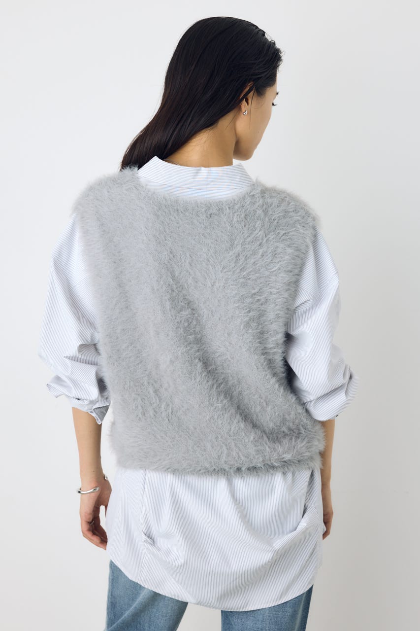 シャギーニットベスト GRY FREE