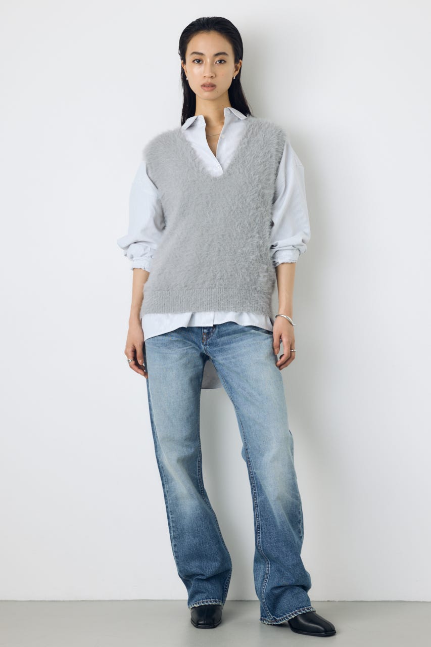 シャギーニットベスト GRY FREE