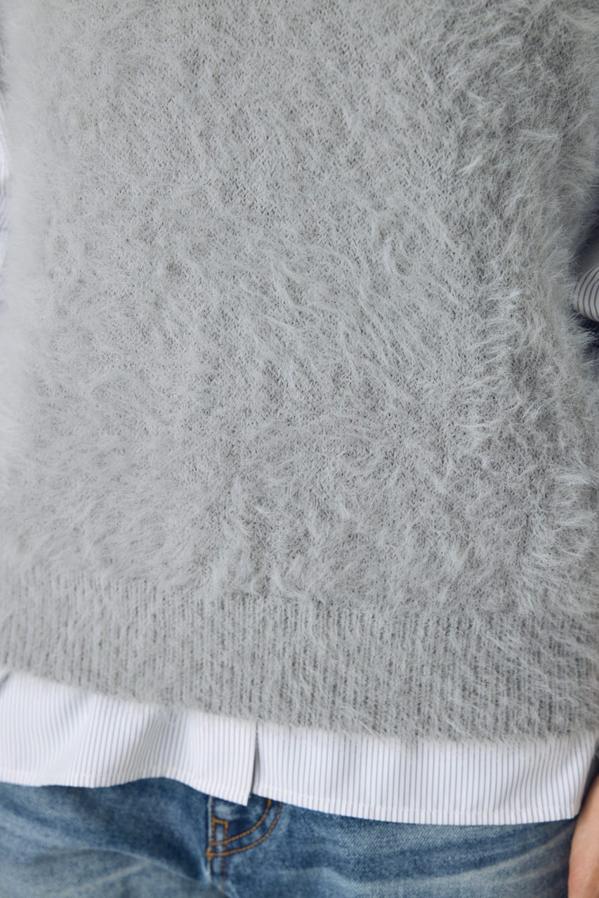シャギーニットベスト GRY FREE