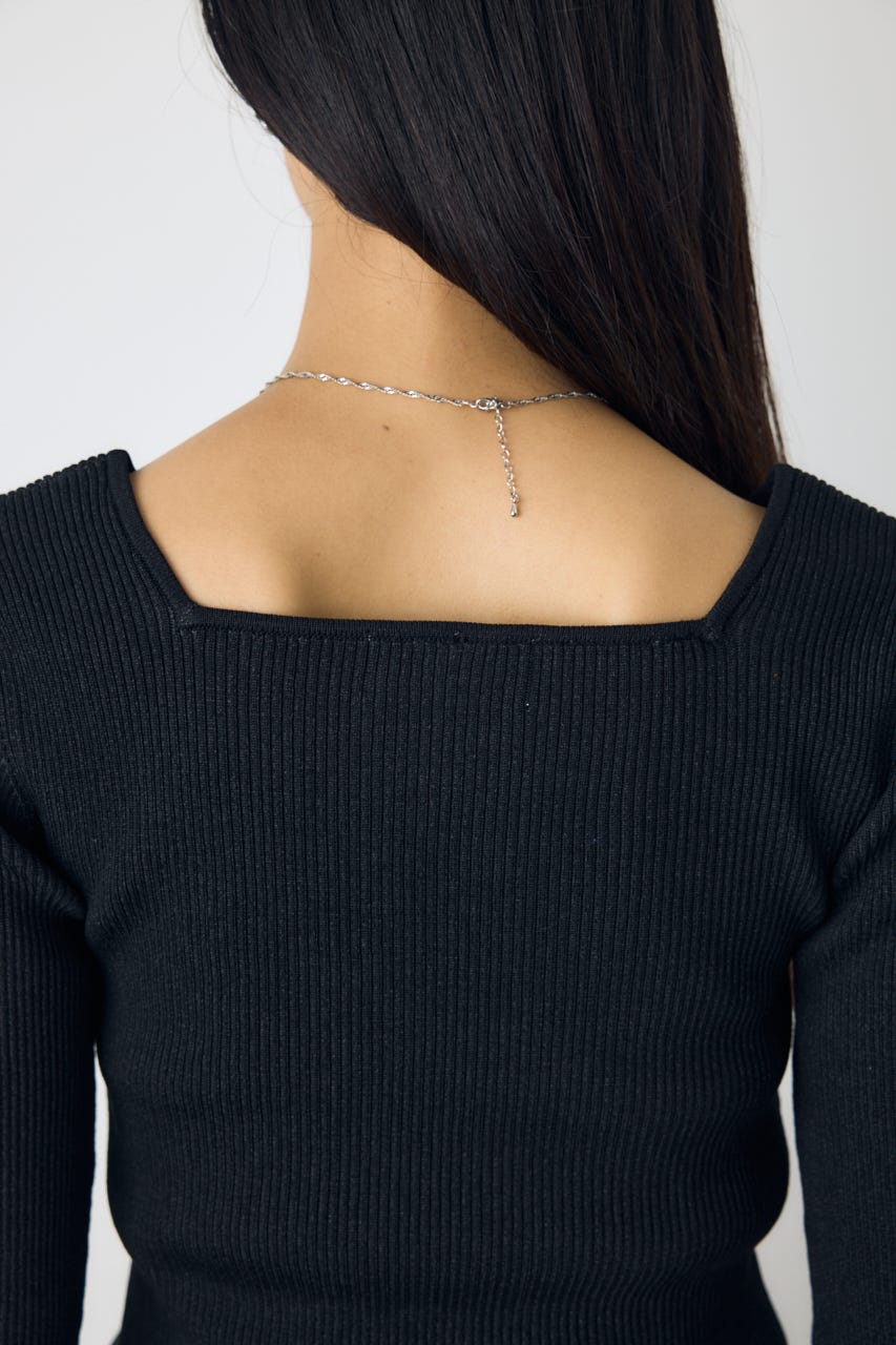 バルーンドッキングニットトップス BLK FREE