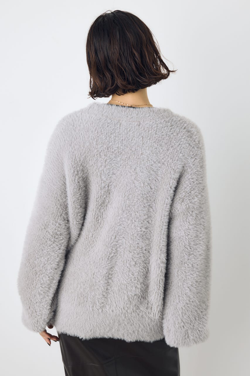 モヘヤライクニットカーディガン GRY S