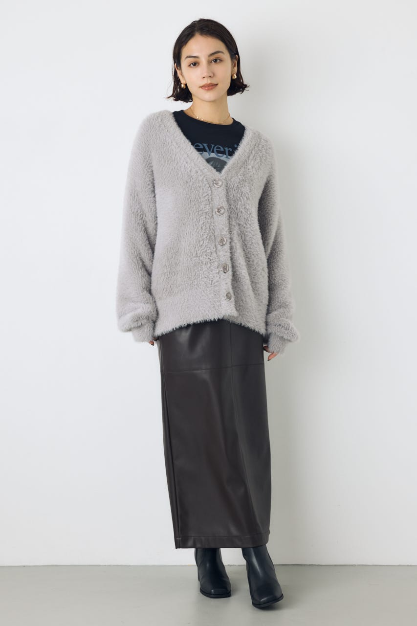 モヘヤライクニットカーディガン GRY S