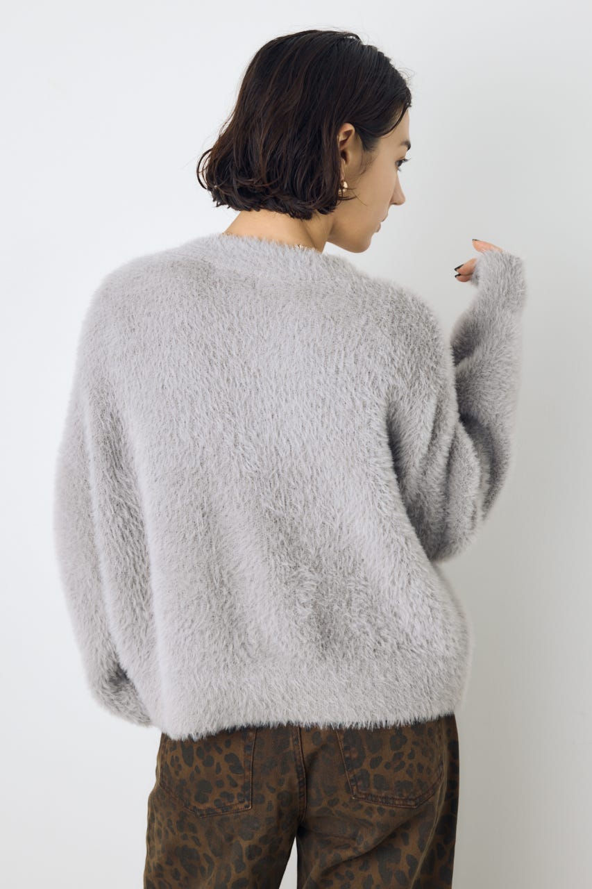 モヘヤライクニットカーディガン GRY S