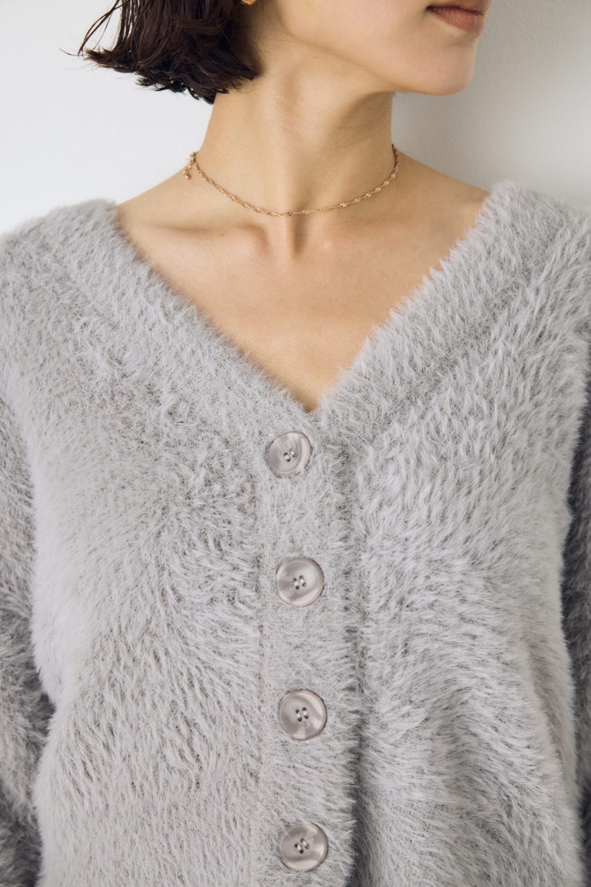 モヘヤライクニットカーディガン GRY S