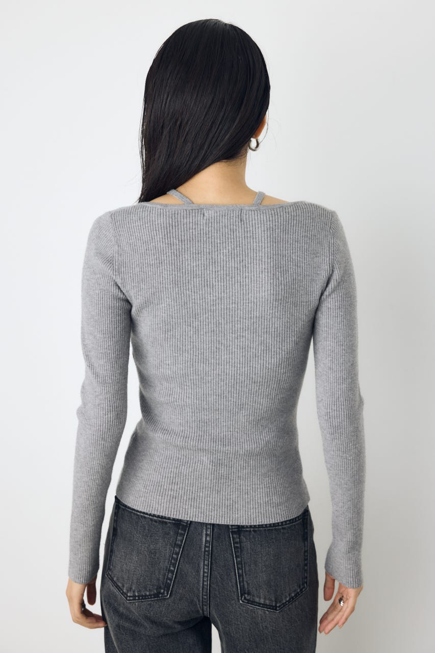 フェイクレイヤードニット T.GRY FREE