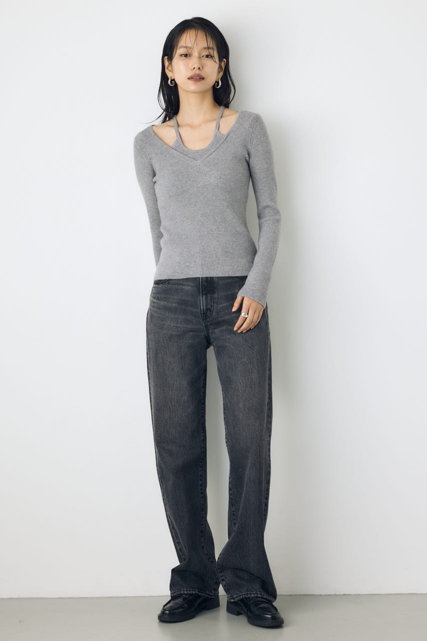 フェイクレイヤードニット T.GRY FREE