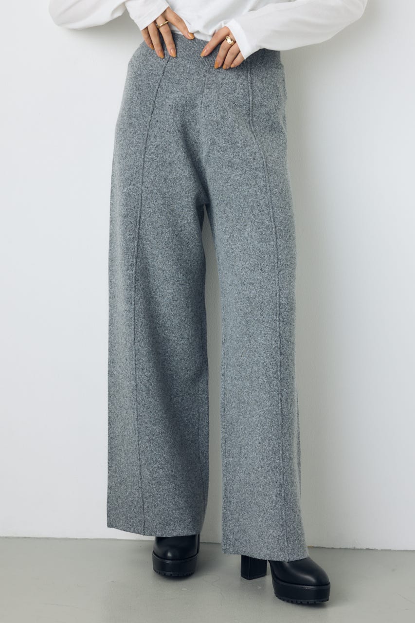 【AW先行アイテム】格上げニットワイドパンツ T.GRY M