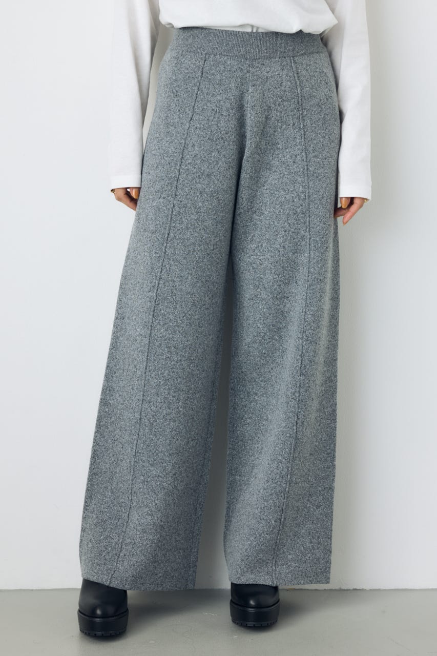 【AW先行アイテム】格上げニットワイドパンツ T.GRY M