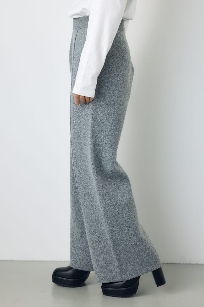 【AW先行アイテム】格上げニットワイドパンツ T.GRY M