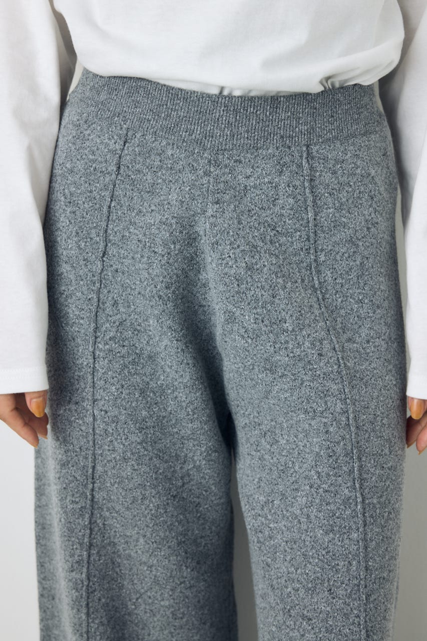 【AW先行アイテム】格上げニットワイドパンツ T.GRY M