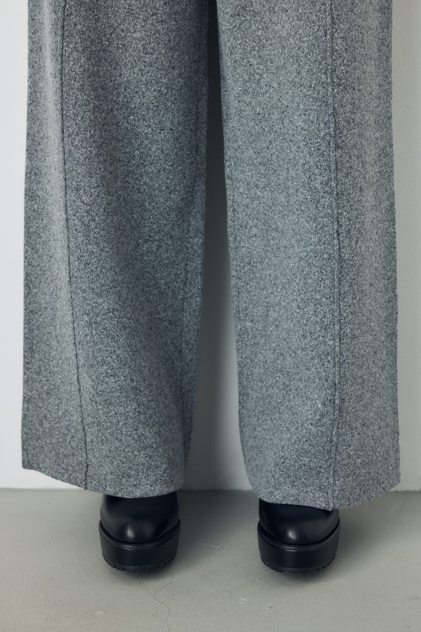 【AW先行アイテム】格上げニットワイドパンツ T.GRY M