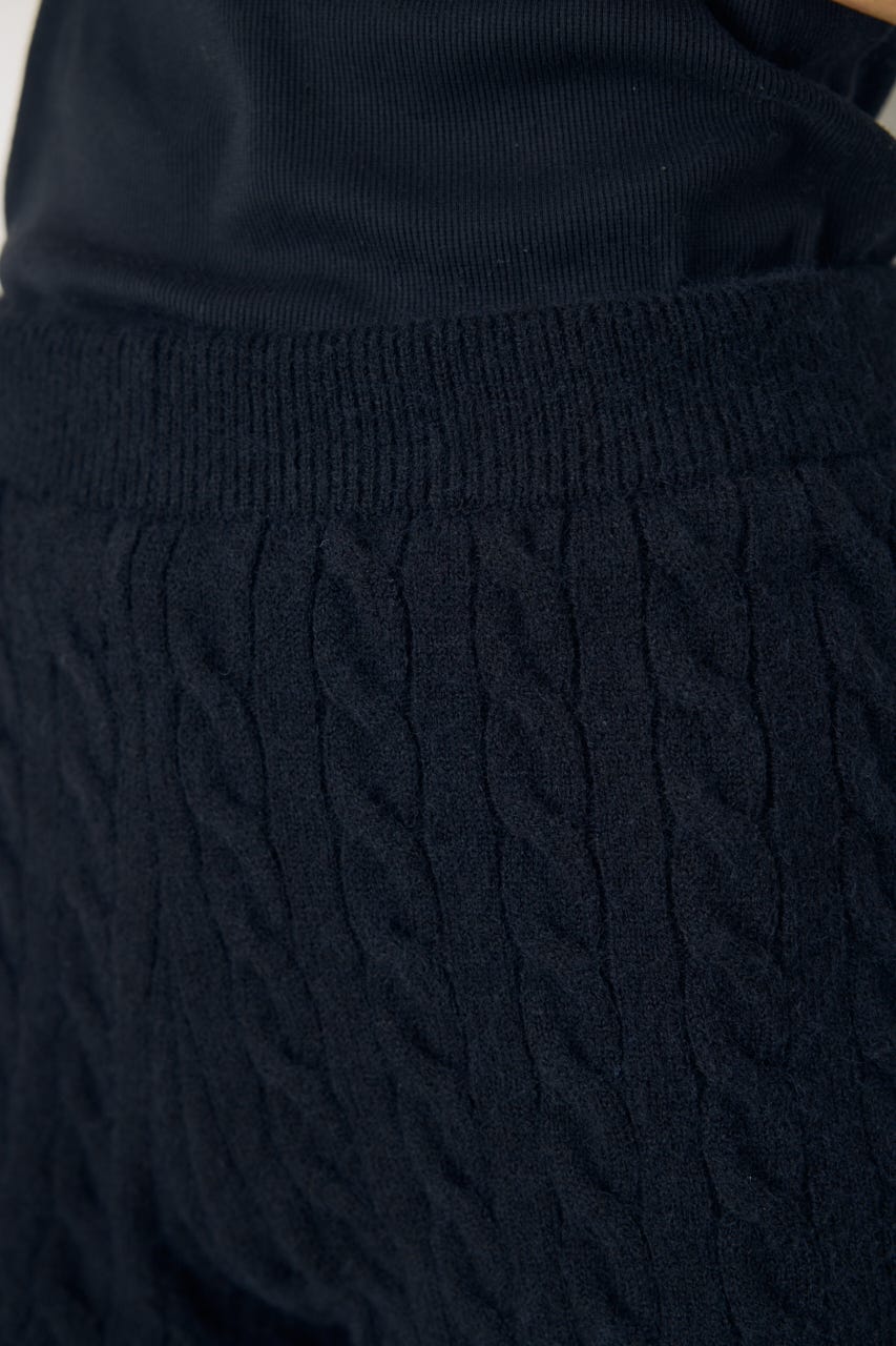 【セットアップ対応】ケーブルニットショートパンツ BLK FREE