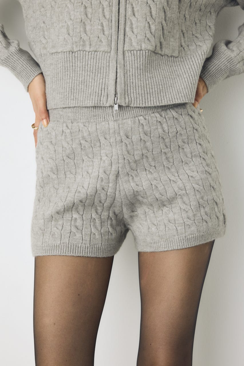 【セットアップ対応】ケーブルニットショートパンツ T.GRY FREE