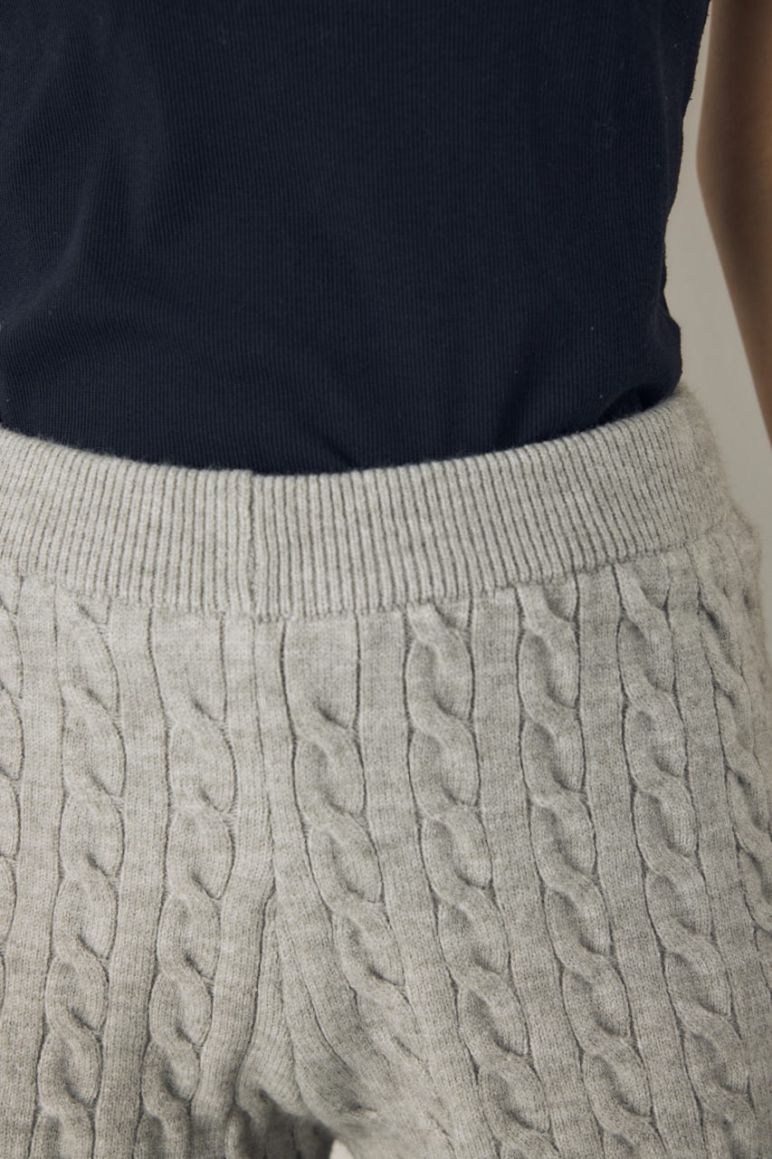 【セットアップ対応】ケーブルニットショートパンツ T.GRY FREE