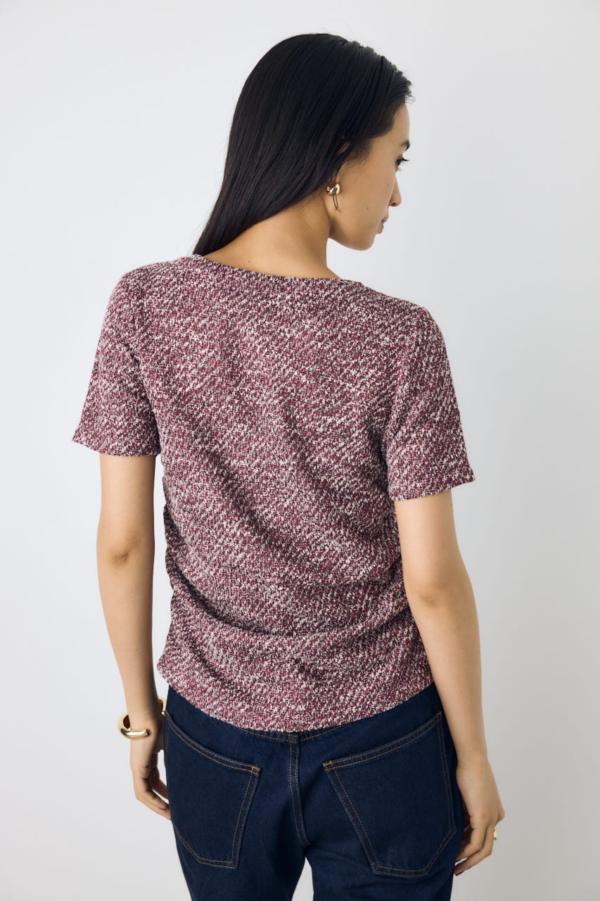AZUL BY MOUSSY | カットツイードフロントギャザートップス (Tシャツ