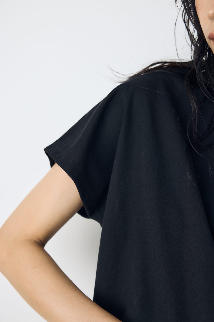 【接触冷感】裾レースドッキングトップス BLK FREE