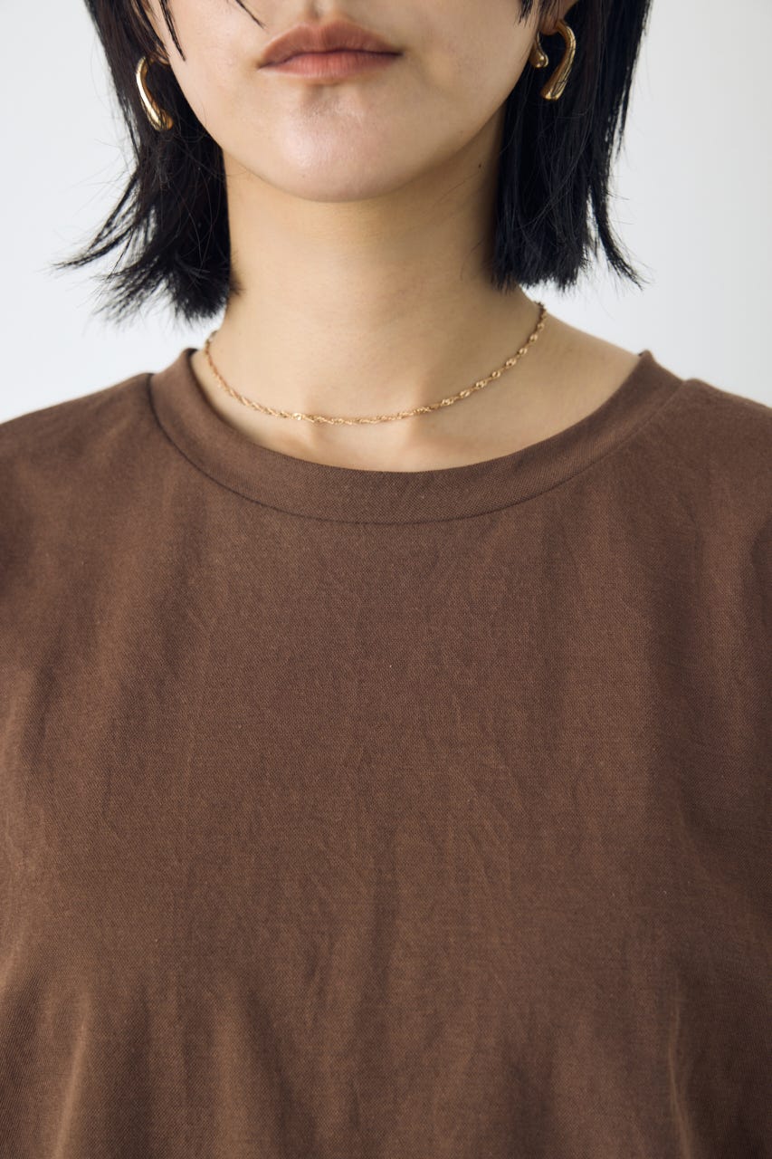 【接触冷感】裾レースドッキングトップス BRN FREE