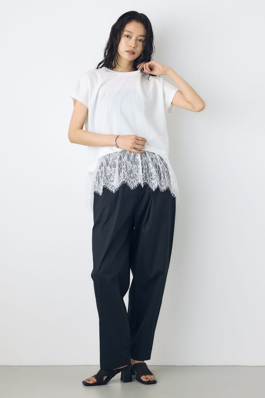 AZUL BY MOUSSY | 【接触冷感】裾レースドッキングトップス (Tシャツ