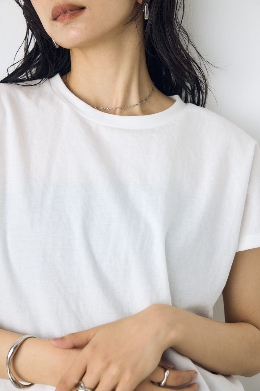 【接触冷感】裾レースドッキングトップス O/WHT FREE