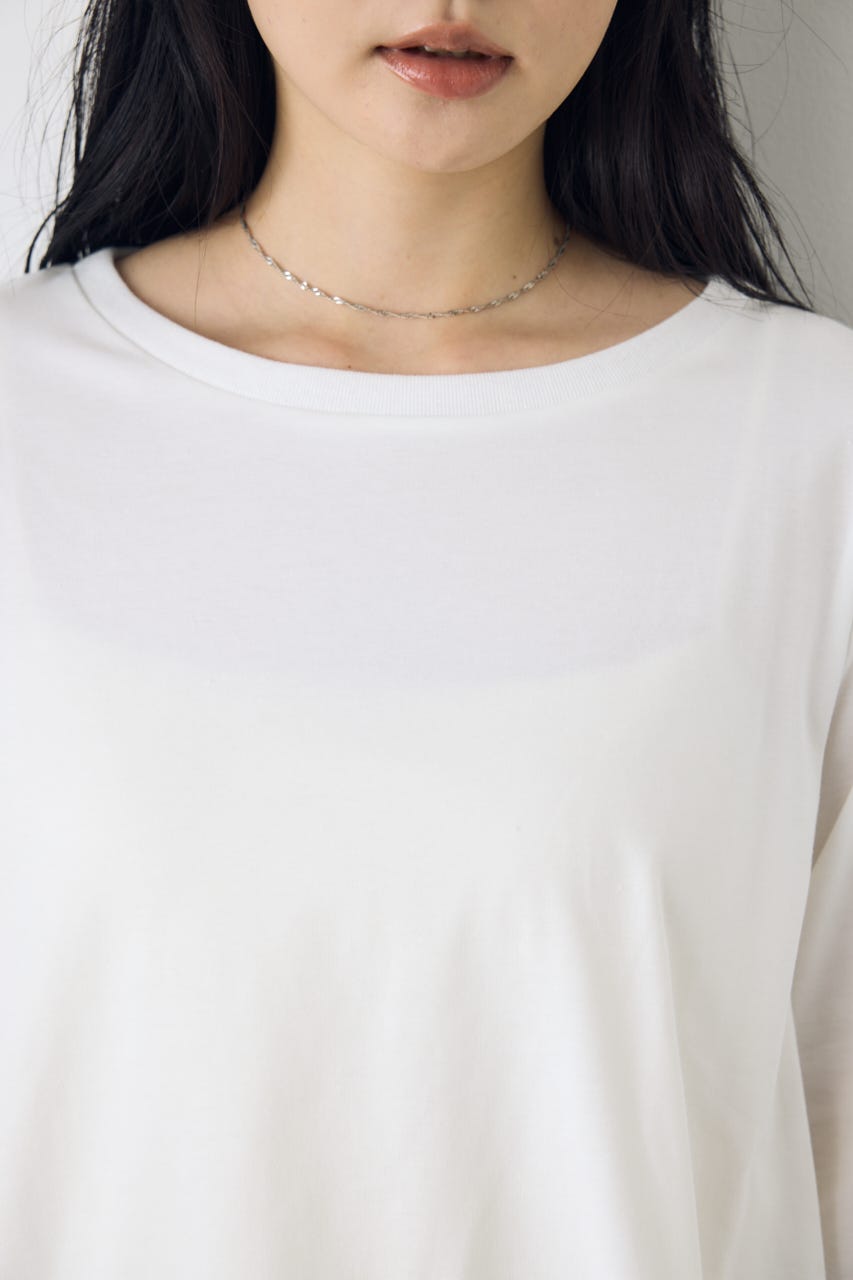 【AW先行アイテム】ヘムレースドッキング長袖トップス 柄WHT FREE